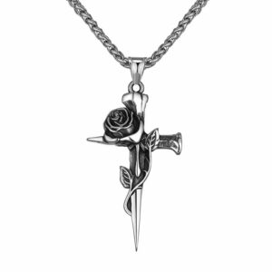 Wester Fashion Personalized Necklace rose ring knife