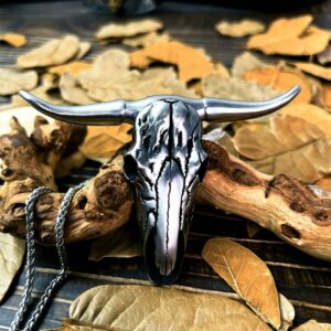 Damascus Dagger Longhorn Skull