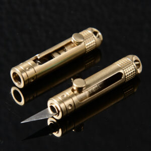 Brass mini portable bolt action pocket knife