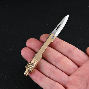 Brass gyroscopic pocket knife