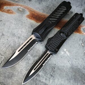 Double action carbon fiber reaper skull OTF