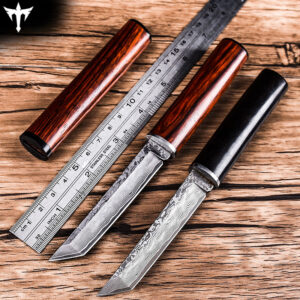 Outdoor hand held meat steel knife