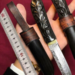 Little Samurai Damascus patterned steel fruit knife