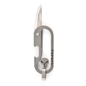Multifunctional titanium keychain pocket knife - skull