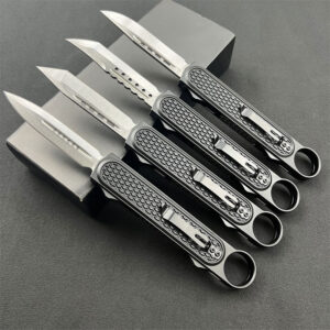 Camping Outdoor Knife EDC High Hardness OTF Sharp CNC Gravity Knife Wound Tooth Dragon Folding Knife